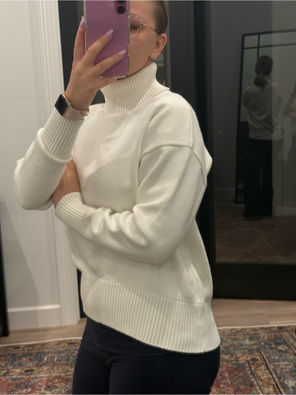 Women’s Cream Turtleneck Sweater